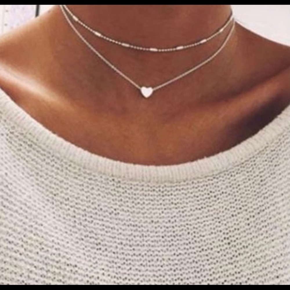 Layered heart necklace